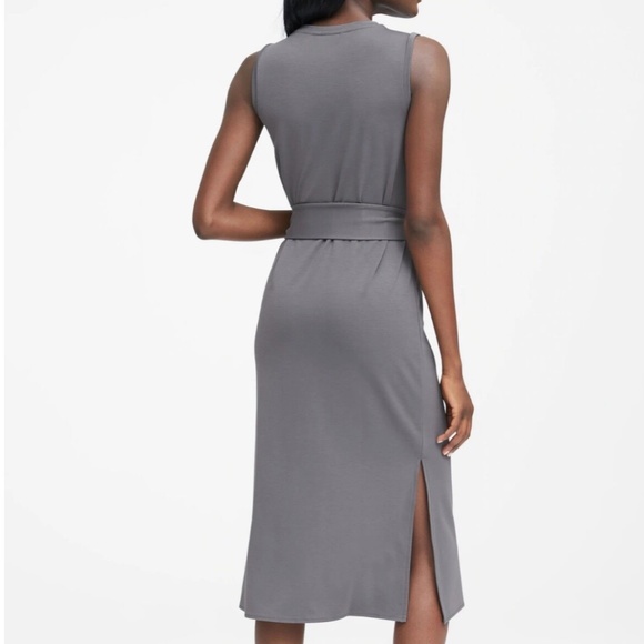 Banana Republic Yellow Ponte Side Slit Midi Dress - Picture 2 of 11